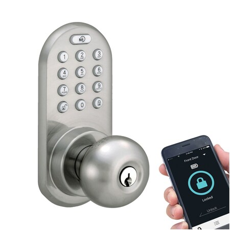 Milocks Bluetooth/Keypad Doorknob (Satin Nickel) BLQKK-01SN